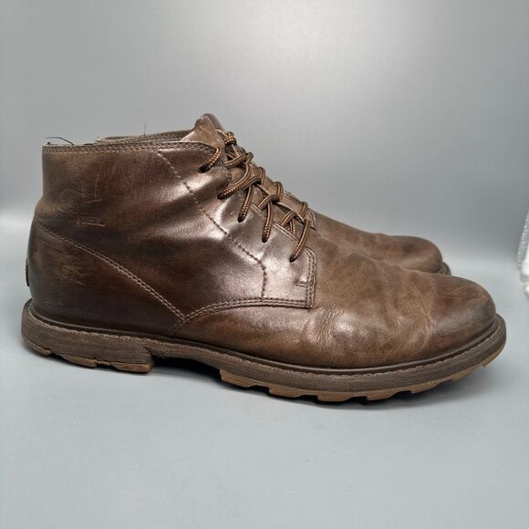 Sorel Madson Men\'s 13 Brown Leather Ankle Chukka Boots Lace Up Waterproof Amazon.com | Sorel Men main image 2